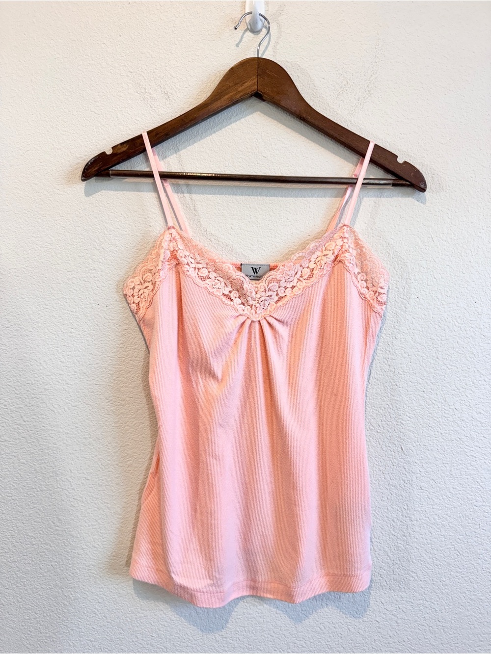 Worthington Pink Floral Lace Cami Tank M Y2K Coquette Romantic Balletcore K95